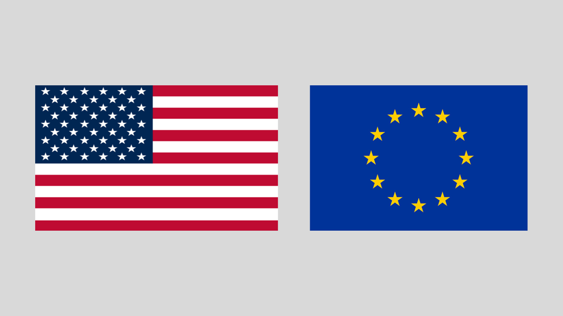 USA EU flags